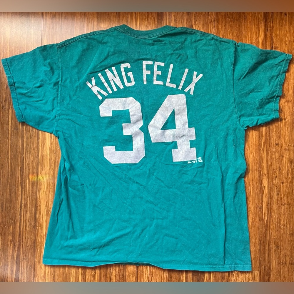 Teal King Felix Mariners #34 T-Shirt